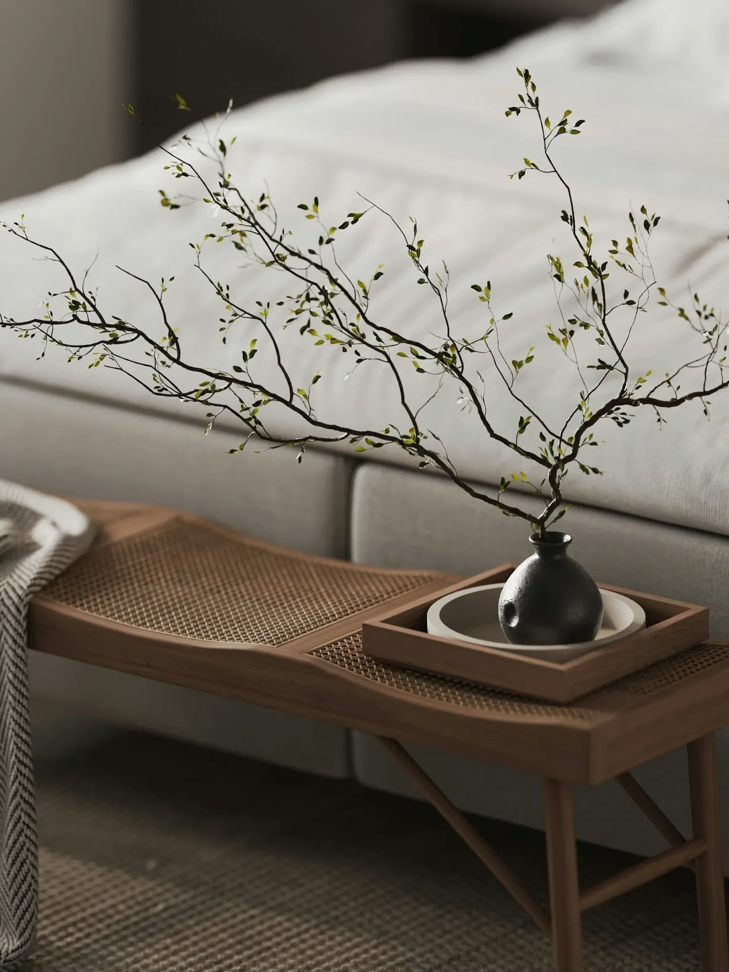 A bedroom prepared for a property sale